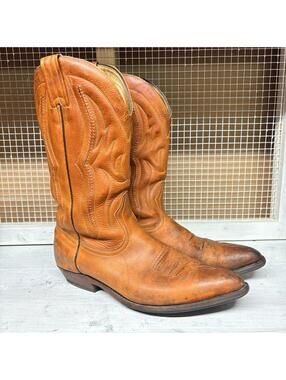 Vintage Boulet Canada Cowboy Boots Men's Size 9 2E Brown Leather